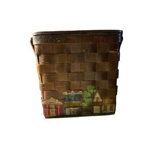 Vintage Hand Painted Basket Purse